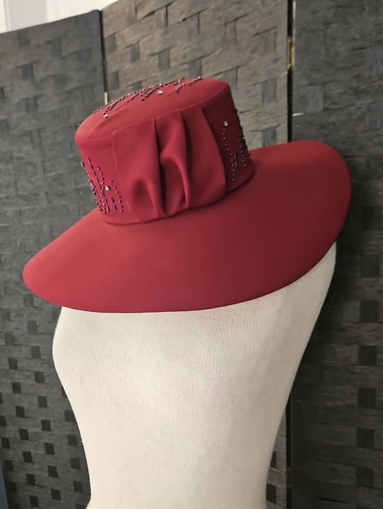 Fifth Sunday Exclusive Women\'s Wine Wide-Brim Embellished Hat main image 5